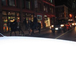 Downtown Toronto after Leafs won the Quarter Finals 83.JPG
